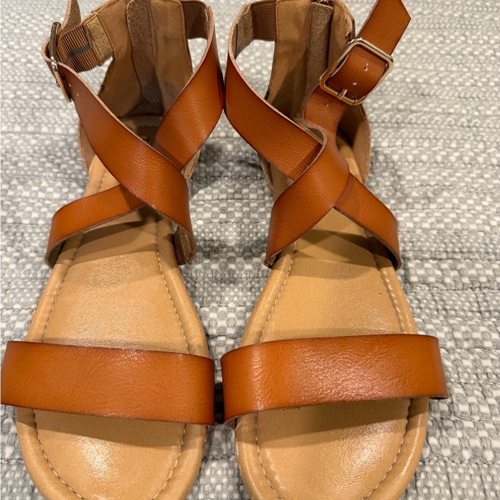 Torrid Tan Leather Padded Women's Sandals